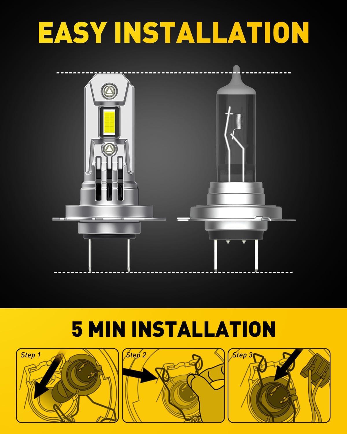 imageAUXITO 9005HB3 ampamp 9006HB4 Light Bulbs Combo 6500K Cool White Fog Lights Cooling Fan Nonpolarity Pack of 4H7