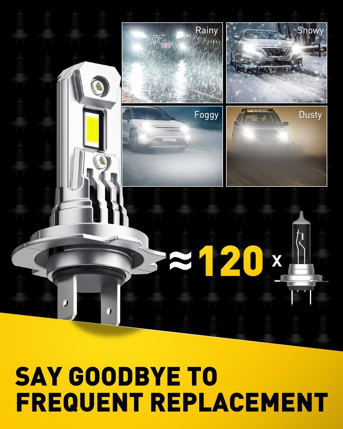 imageAUXITO 9005HB3 ampamp 9006HB4 Light Bulbs Combo 6500K Cool White Fog Lights Cooling Fan Nonpolarity Pack of 4H7
