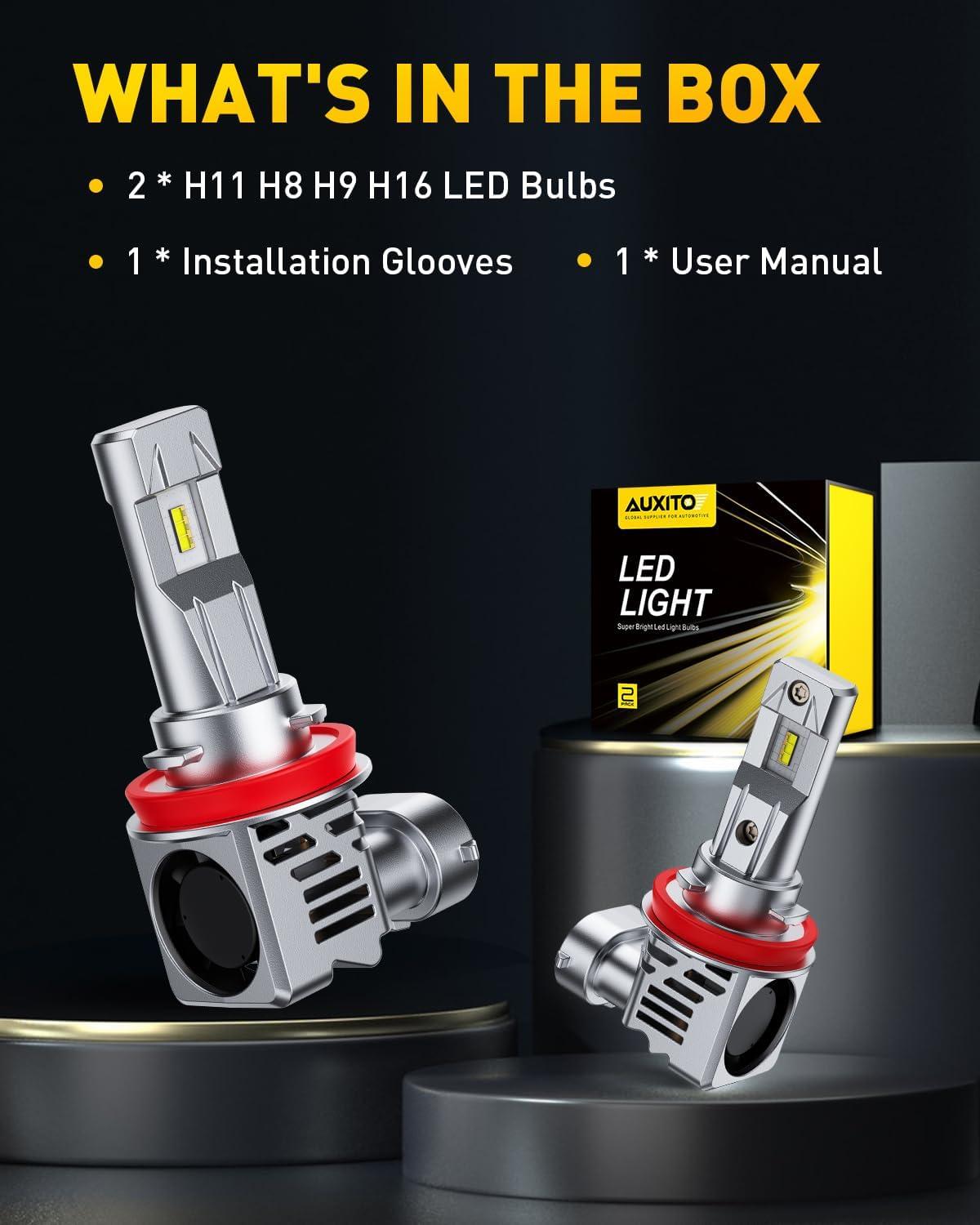imageAUXITO 9007HB5 LED Light Bulbs 27000LM 700 Brighter Canbus Ready Wireless HB5 9007 Plug and Play Halogen Replacements Light Kit Pack of 2H8