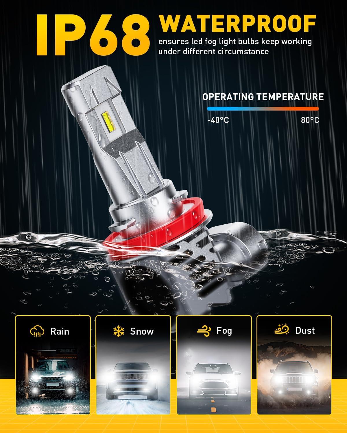 imageAUXITO 9007HB5 LED Light Bulbs 27000LM 700 Brighter Canbus Ready Wireless HB5 9007 Plug and Play Halogen Replacements Light Kit Pack of 2H8