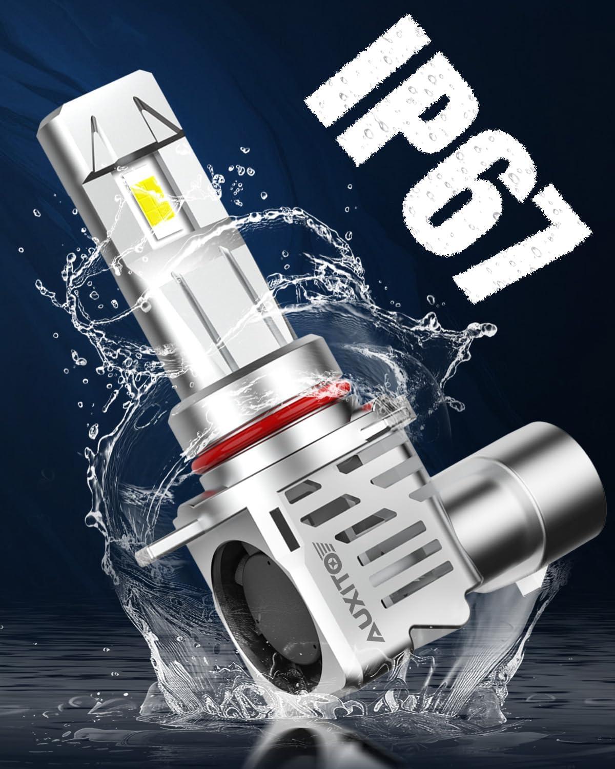 imageAUXITO 9012 Light Bulbs 34000LM Super Bright Plug and Play HIR2 Fog Bulbs with 11 Mini Size Powersports Accessory Lights Pack of 2