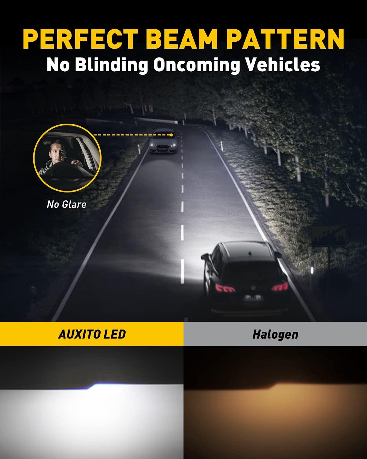 imageAUXITO H11 LED Bulbs 20000LM 100W Per Set 6000K Cool White H8 H9 LED Light Bulbs for Fog Lights Plug and Play Pack of 2 Q169005HB3