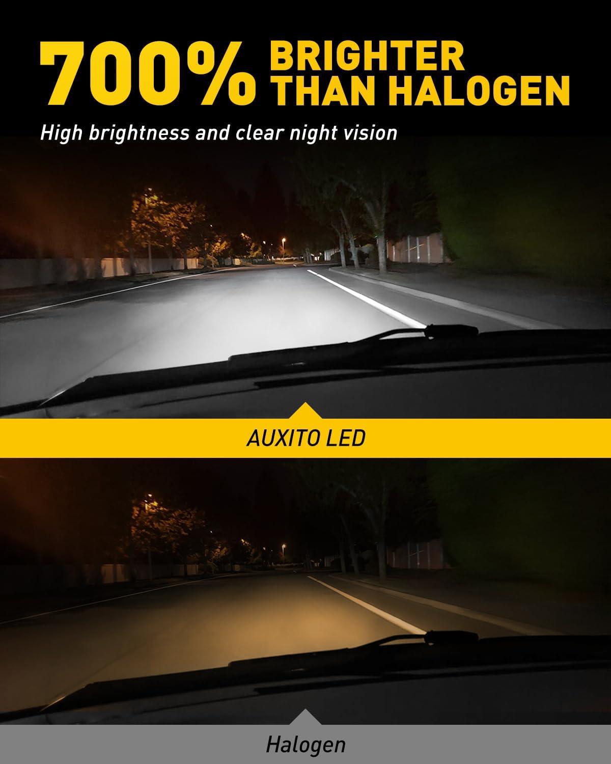 imageAUXITO H11 LED Bulbs 20000LM 100W Per Set 6000K Cool White H8 H9 LED Light Bulbs for Fog Lights Plug and Play Pack of 2 Q16H11H8H9