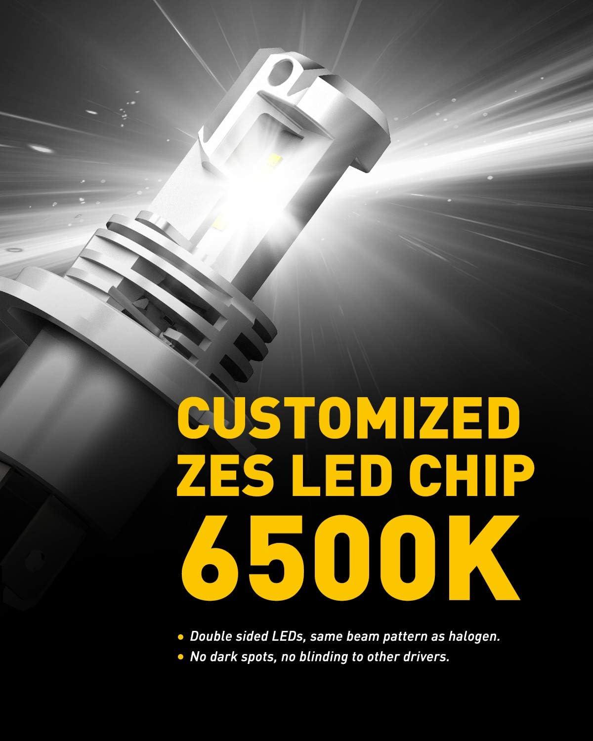 imageAUXITO H11 LED Bulbs 20000LM 100W Per Set 6000K Cool White H8 H9 LED Light Bulbs for Fog Lights Plug and Play Pack of 2 Q16H4