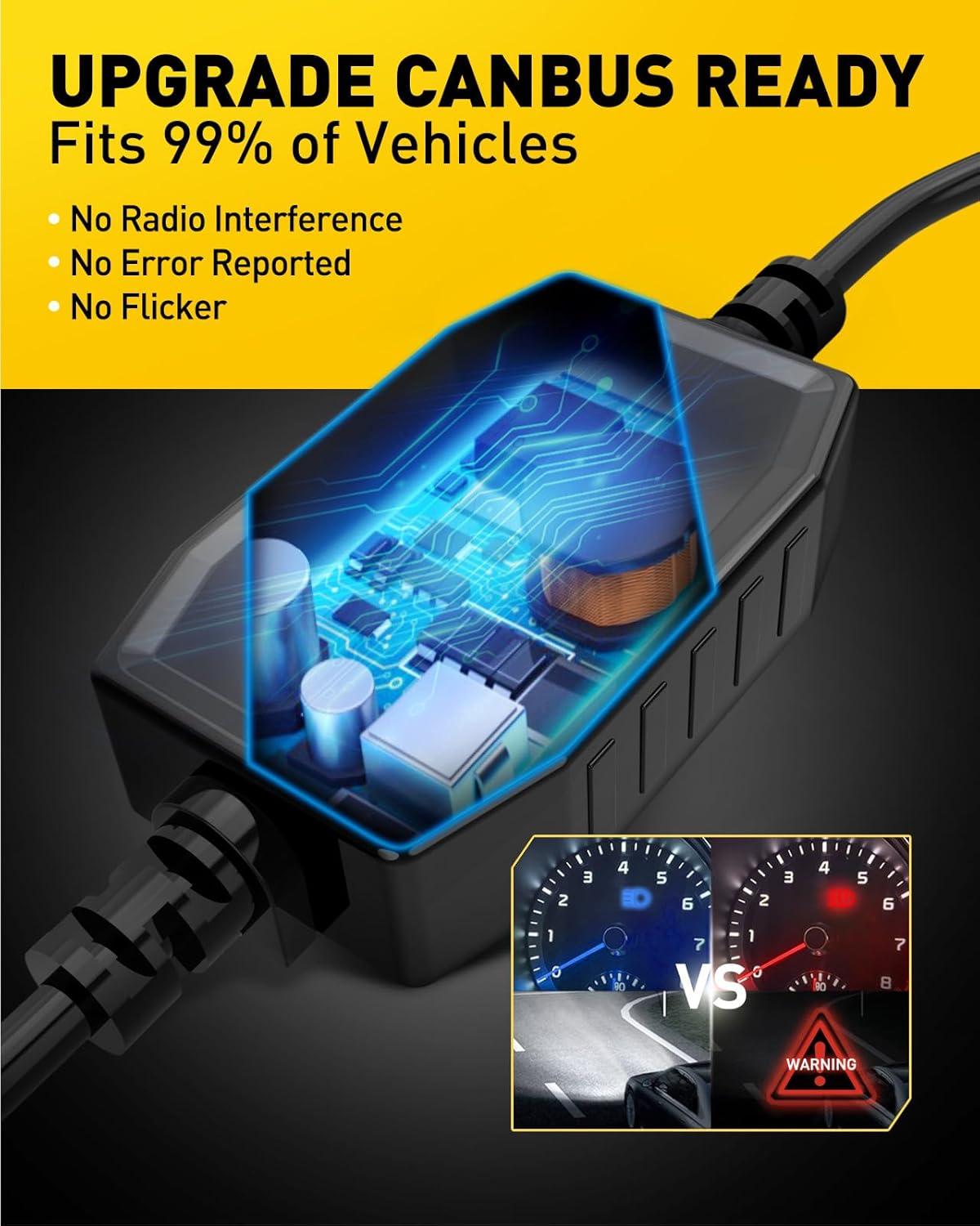 imageAUXITO H11 Light Bulb 900 Brightness 6500K H8 H9 Bulbs 11 Mini Size PlugNPlay IP68 Waterproof Pack of 29007