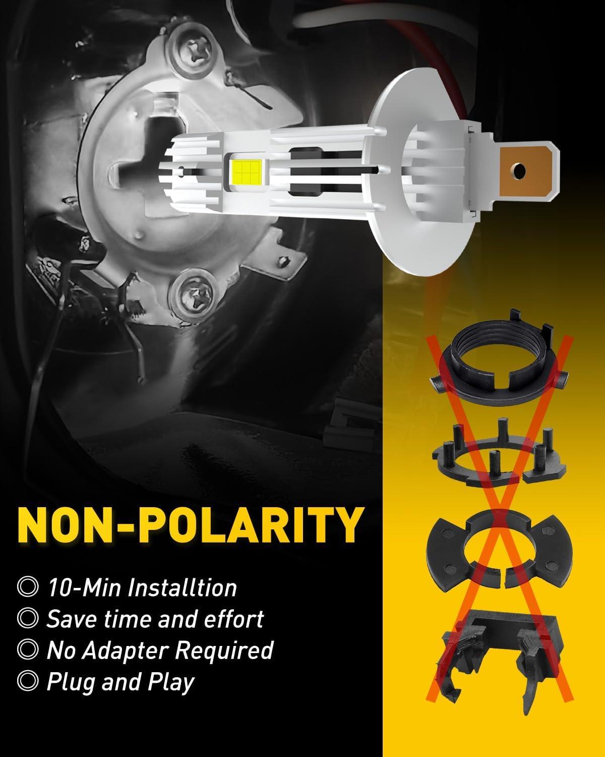 imageAUXITO H11 Light Bulb 900 Brightness 6500K H8 H9 Bulbs 11 Mini Size PlugNPlay IP68 Waterproof Pack of 2H1H1LL