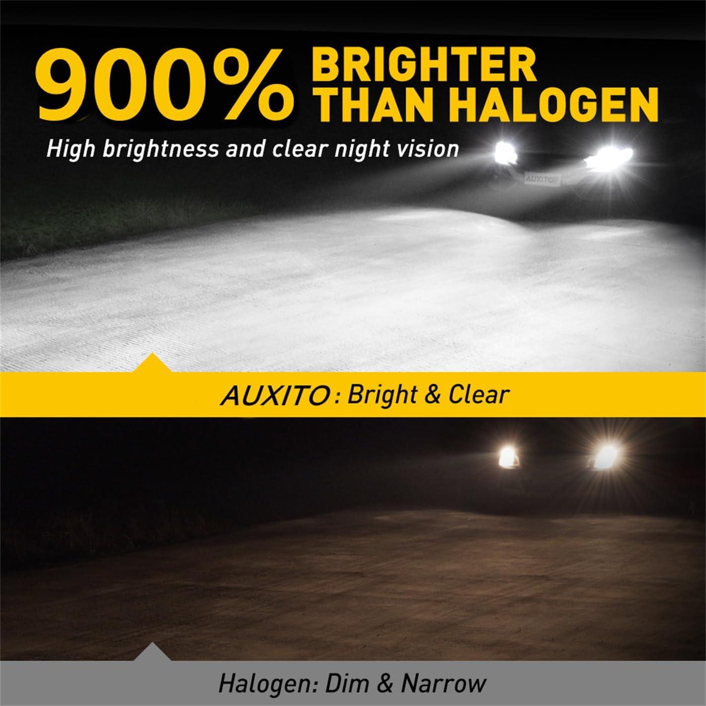 imageAUXITO H11L Light Bulbs 900 Brightness 6000K Cool White Light 360 Illumination H9 H8 Bulb Easy Installation Pack of 2H11H8