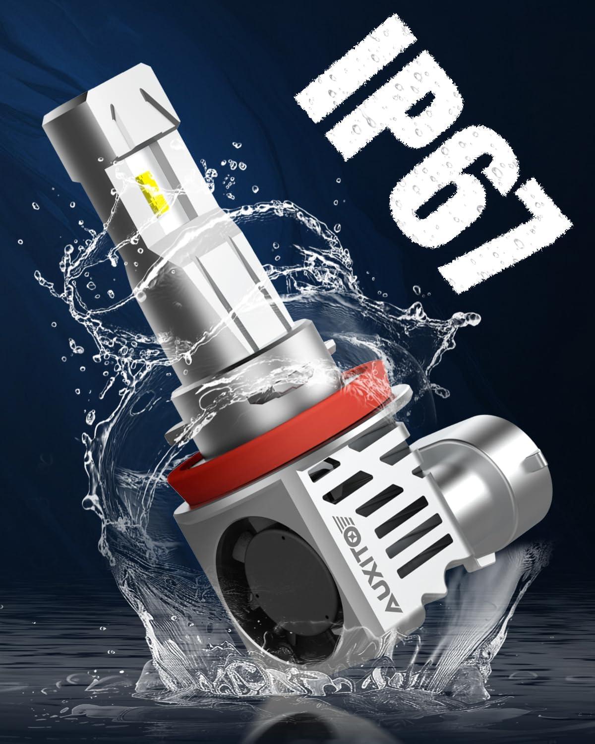 imageAUXITO H13 9008 Fog Bulb 6500K White30000LM Brightness Canbus Ready Wireless Plug and Play Pack of 2H11H8H9