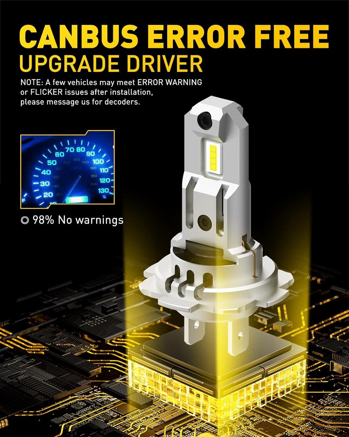 imageAUXITO H13 9008 Fog Bulb 6500K White30000LM Brightness Canbus Ready Wireless Plug and Play Pack of 2H7