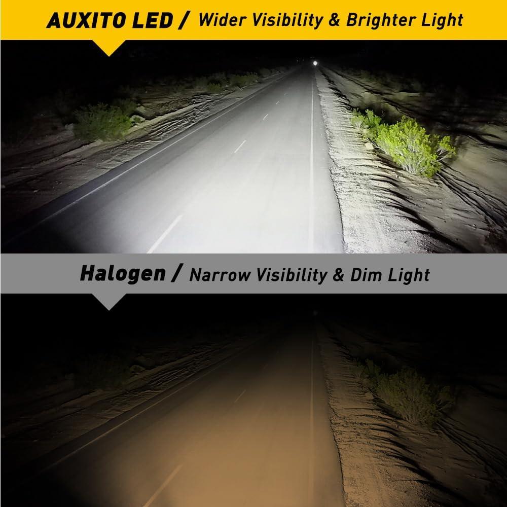imageAUXITO H4 Bulbs 900 Brightness 6500K Cool White CSP Chips 9003 Fog Lamps Replacement Play and Plug Pack of 2H49003