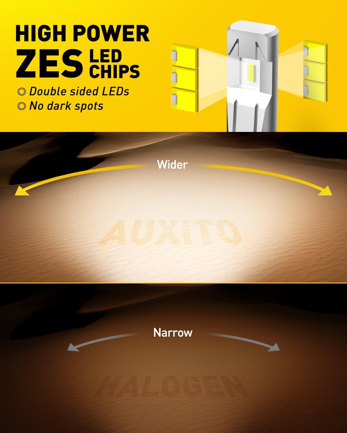 imageAUXITO HB4 9006 LED Bulbs 15000LM Per Set 6500K Cool White Mini Size Wireless LED Fog Light Bulbs for Stock Halogen Replacement Pack of 290059006
