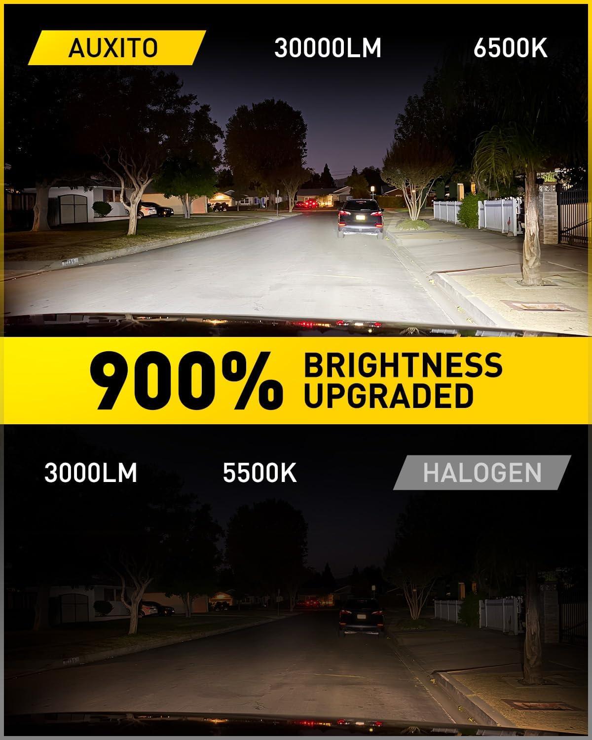 imageAUXITO HB4 LED Bulb 9006 Bulbs 900 Brighter UltraBright Plug N Play Long Lifespan No Flicker 99 Compatibility 2PCS9006HB4