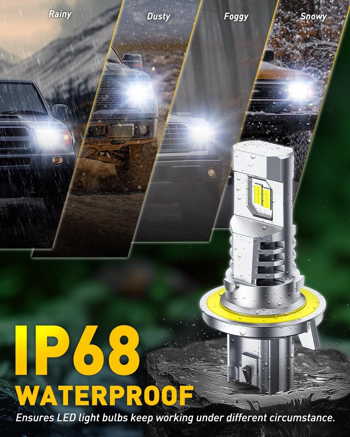 imageAUXITO HB4 LED Bulb 9006 Bulbs 900 Brighter UltraBright Plug N Play Long Lifespan No Flicker 99 Compatibility 2PCSH139008