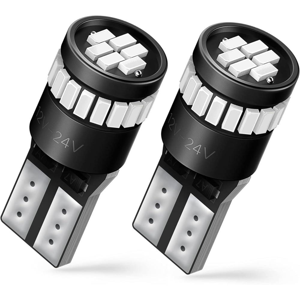 imageAUXITO 194 LED Bulbs for License Plate Light 168 175 2825 W5W T10 24SMD 3014 Chipsets 6000K White for Car Dome Door Map Dash Courtesy Cargo License Plate Lights Pack of 2Brilliant Red