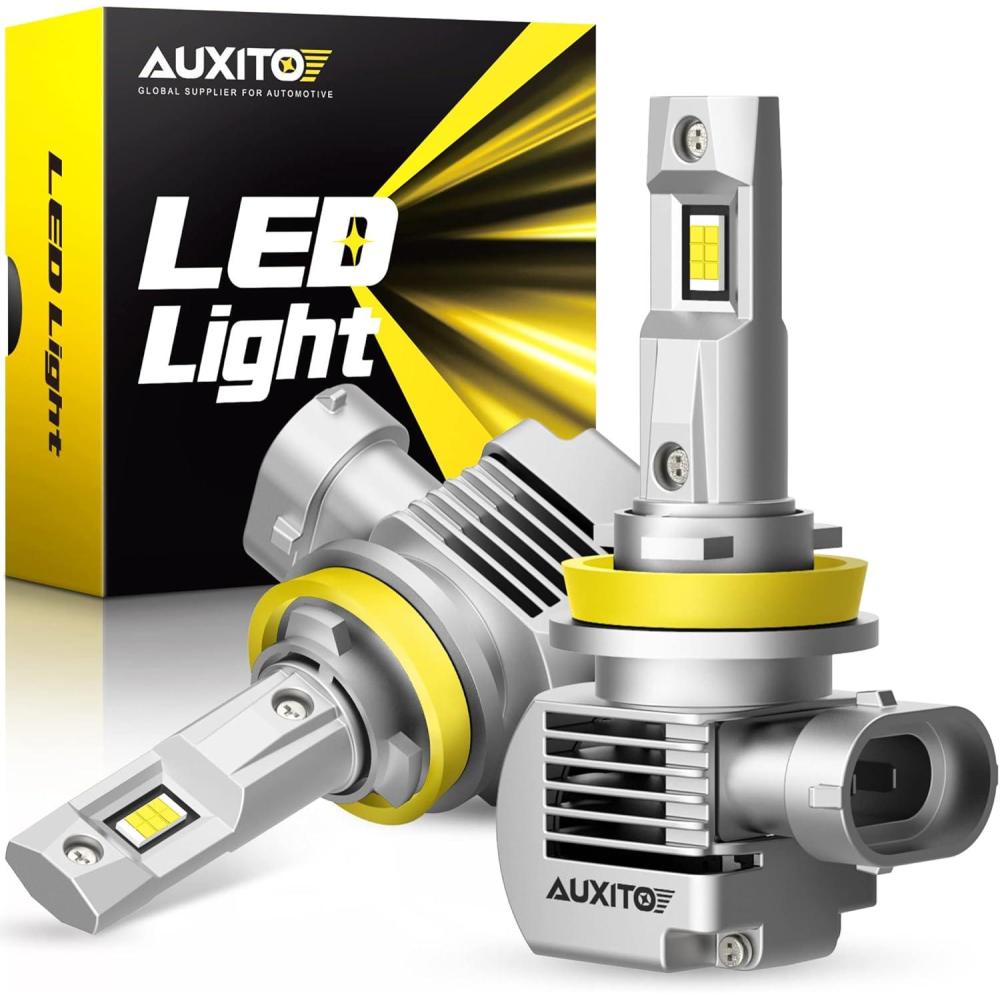imageAUXITO H11 LED Bulbs 20000LM 100W Per Set 6000K Cool White H8 H9 LED Light Bulbs for Fog Lights Plug and Play Pack of 2 Q16H11H8H9
