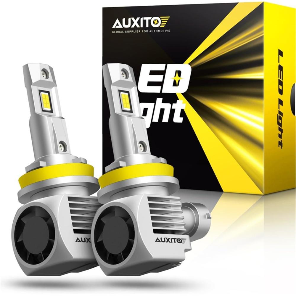 imageAUXITO H11L Light Bulbs 900 Brightness 6000K Cool White Light 360 Illumination H9 H8 Bulb Easy Installation Pack of 2H11H8