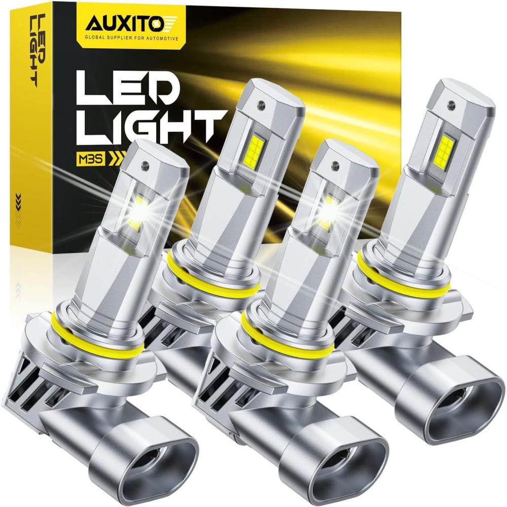 imageAUXITO HB4 9006 Light Bulbs 34000LM Super Bright 6500K Cool White Fog Light 11 Halogen ReplacementCooling Fan PlugampampPlay Pack of 290059006