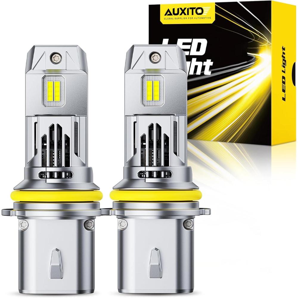 imageAUXITO Halogen Replacement for 9007HB5 Bulbs 33000LM 900 Brightness 6500K Cool White Canbus Ready Wireless Plug and Play Fog Light Daytime Running Lights Pack of 2