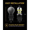 imageAUXITO 1156 LED Bulbs Amber Yellow 400 Super Bright 7506 BA15S P21W LED Bulb with Projector for Front Rear LED Turn Signal Bulb DRL Marker Blinker Parking Lights Pack of 2White