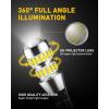 imageAUXITO 1156 LED Bulbs Amber Yellow 400 Super Bright 7506 BA15S P21W LED Bulb with Projector for Front Rear LED Turn Signal Bulb DRL Marker Blinker Parking Lights Pack of 2White