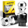 imageAUXITO 1156 LED Bulbs Amber Yellow 400 Super Bright 7506 BA15S P21W LED Bulb with Projector for Front Rear LED Turn Signal Bulb DRL Marker Blinker Parking Lights Pack of 2Brilliant Red