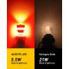 imageAUXITO 1156 LED Bulbs Amber Yellow 400 Super Bright 7506 BA15S P21W LED Bulb with Projector for Front Rear LED Turn Signal Bulb DRL Marker Blinker Parking Lights Pack of 2Brilliant Red