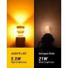 imageAUXITO 1156 LED Bulbs Amber Yellow 400 Super Bright 7506 BA15S P21W LED Bulb with Projector for Front Rear LED Turn Signal Bulb DRL Marker Blinker Parking Lights Pack of 2Amber Yellow