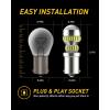 imageAUXITO 1156 LED Bulbs Amber Yellow 400 Super Bright 7506 BA15S P21W LED Bulb with Projector for Front Rear LED Turn Signal Bulb DRL Marker Blinker Parking Lights Pack of 2White