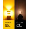 imageAUXITO 1156 LED Bulbs Amber Yellow 400 Super Bright 7506 BA15S P21W LED Bulb with Projector for Front Rear LED Turn Signal Bulb DRL Marker Blinker Parking Lights Pack of 2Amber Yellow