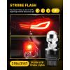 imageAUXITO 1157 LED Bulb White 400 Super Bright 2057 2357 7528 BAY15D LED Light Bulbs for Backup Reverse Signal Blinker Tail Parking DRL Brake Lights 6000K WhiteStrobe Flashing Red