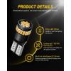 imageAUXITO 194 LED Bulbs for License Plate Light 168 175 2825 W5W T10 24SMD 3014 Chipsets 6000K White for Car Dome Door Map Dash Courtesy Cargo License Plate Lights Pack of 2Amber Yellow