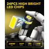 imageAUXITO 194 LED Light Bulb 6000K White 168 2825 W5W T10 Wedge 24SMD 3014 Chipsets LED Replacement Light Kit Error Free for Car Interior Dome Map Door License Courtesy Dash Lights Pack of 10White