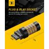 imageAUXITO 194 LED Light Bulb 6000K White 168 2825 W5W T10 Wedge 24SMD 3014 Chipsets LED Replacement Light Kit Error Free for Car Interior Dome Map Door License Courtesy Dash Lights Pack of 10Amber Yellow
