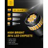 imageAUXITO 194 LED Light Bulb 6000K White 168 2825 W5W T10 Wedge 24SMD 3014 Chipsets LED Replacement Light Kit Error Free for Car Interior Dome Map Door License Courtesy Dash Lights Pack of 10Amber Yellow