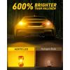 imageAUXITO 2025 Latest CANBUS 7440 7443 LED Bulbs Amber Yellow with Builtin Resistor Anti Hyper Flash 7440NA 7441 7444 7444NA W21W WY21W Error Free LED Front Rear Turn Signal Lights Pack of 2Amber Yellow