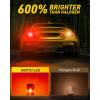 imageAUXITO 2025 Latest CANBUS 7440 7443 LED Bulbs Amber Yellow with Builtin Resistor Anti Hyper Flash 7440NA 7441 7444 7444NA W21W WY21W Error Free LED Front Rear Turn Signal Lights Pack of 2Red