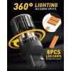 imageAUXITO 2025 Latest CANBUS 7440 7443 LED Bulbs Amber Yellow with Builtin Resistor Anti Hyper Flash 7440NA 7441 7444 7444NA W21W WY21W Error Free LED Front Rear Turn Signal Lights Pack of 2Amber Yellow