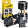 imageAUXITO 2025 Latest CANBUS 7440 7443 LED Bulbs Amber Yellow with Builtin Resistor Anti Hyper Flash 7440NA 7441 7444 7444NA W21W WY21W Error Free LED Front Rear Turn Signal Lights Pack of 2AmberWhite
