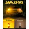 imageAUXITO 2025 Latest CANBUS 7440 7443 LED Bulbs Amber Yellow with Builtin Resistor Anti Hyper Flash 7440NA 7441 7444 7444NA W21W WY21W Error Free LED Front Rear Turn Signal Lights Pack of 2Amber Yellow