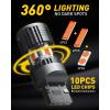 imageAUXITO 2025 Latest CANBUS 7440 7443 LED Bulbs Amber Yellow with Builtin Resistor Anti Hyper Flash 7440NA 7441 7444 7444NA W21W WY21W Error Free LED Front Rear Turn Signal Lights Pack of 2Amber Yellow