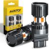 imageAUXITO 2025 Latest CANBUS 7440 7443 LED Bulbs Amber Yellow with Builtin Resistor Anti Hyper Flash 7440NA 7441 7444 7444NA W21W WY21W Error Free LED Front Rear Turn Signal Lights Pack of 2Amber Yellow
