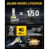 imageAUXITO 9003 LED Bulb H4 Bulbs 44000LM Brighter UltraBright Plug N Play Long Lifespan No Flicker 99 Compatibility 2PCSH11H9H8