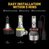 imageAUXITO 9005 H11 Fog Light Bulbs 50000ML Per Set 6500K Cool White without Cooling Fan PlugNPlay 120W Pack of 49005H11