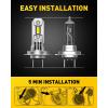 imageAUXITO 9005HB3 ampamp 9006HB4 Light Bulbs Combo 6500K Cool White Fog Lights Cooling Fan Nonpolarity Pack of 4H7