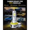imageAUXITO 9007 Light Bulbs 6500K Cool White 40000LM Per Set HB5 Halogen Raplacement Fog Lights with Fan Wireless Plug and Play Canbus Ready Pack of 2H11H8H9