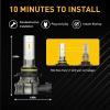 imageAUXITO 9145 LED Fog Light Bulbs 6000LM 6500K Cool White Light 300 Brightness H10 9140 9045 9040 Led Fog Lights CSP LED Chips DRL Replacement for Cars Pack of 2Amber Yellow