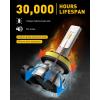 imageAUXITO 9145 LED Fog Light Bulbs 6000LM 6500K Cool White Light 300 Brightness H10 9140 9045 9040 Led Fog Lights CSP LED Chips DRL Replacement for Cars Pack of 2Amber Yellow