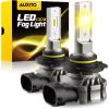 imageAUXITO 9145 LED Fog Light Bulbs 6000LM 6500K Cool White Light 300 Brightness H10 9140 9045 9040 Led Fog Lights CSP LED Chips DRL Replacement for Cars Pack of 2Amber Yellow