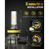 imageAUXITO 9145 LED Fog Light Bulbs 6000LM 6500K Cool White Light 300 Brightness H10 9140 9045 9040 Led Fog Lights CSP LED Chips DRL Replacement for Cars Pack of 2Cool White