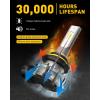 imageAUXITO 9145 LED Fog Light Bulbs 6000LM 6500K Cool White Light 300 Brightness H10 9140 9045 9040 Led Fog Lights CSP LED Chips DRL Replacement for Cars Pack of 2Cool White
